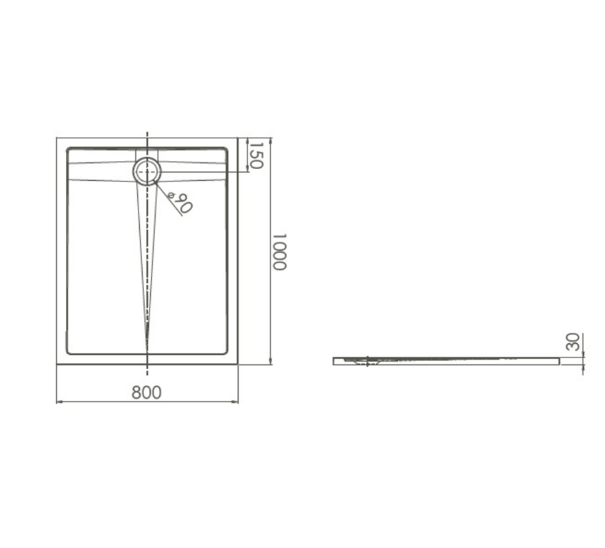 Receveurs de douche VITRA Aruna 120x80