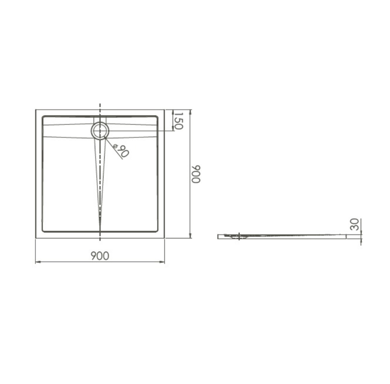Receveurs de douche VITRA Aruna 90x90