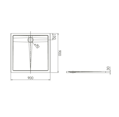 Receveurs de douche VITRA Aruna 90x90