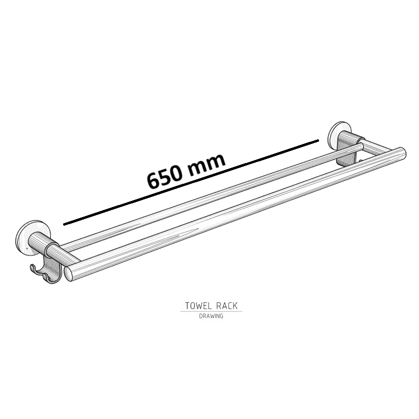porte-serviettes double BRAVAT Miami 65