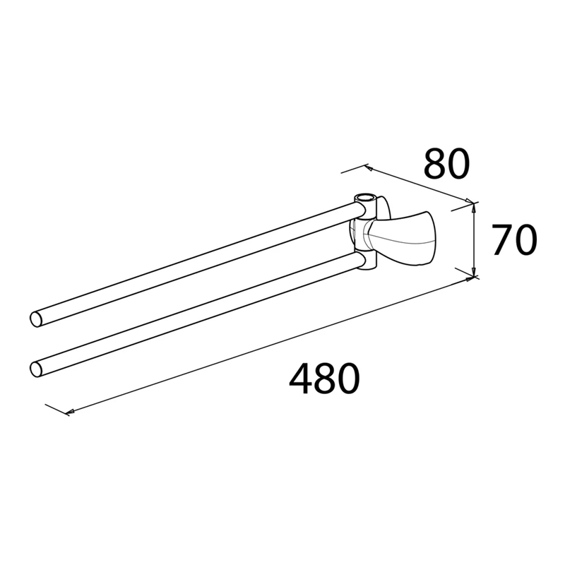Porte-serviettes double BRAVAT Monaco 48