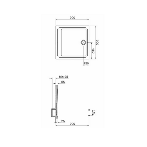 Receveurs de douche VITRA Arkitekt 90x90
