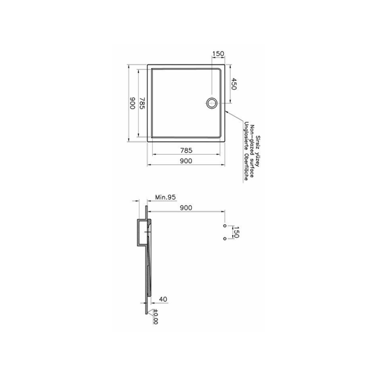 Receveurs de douche VITRA Cascade 90x90