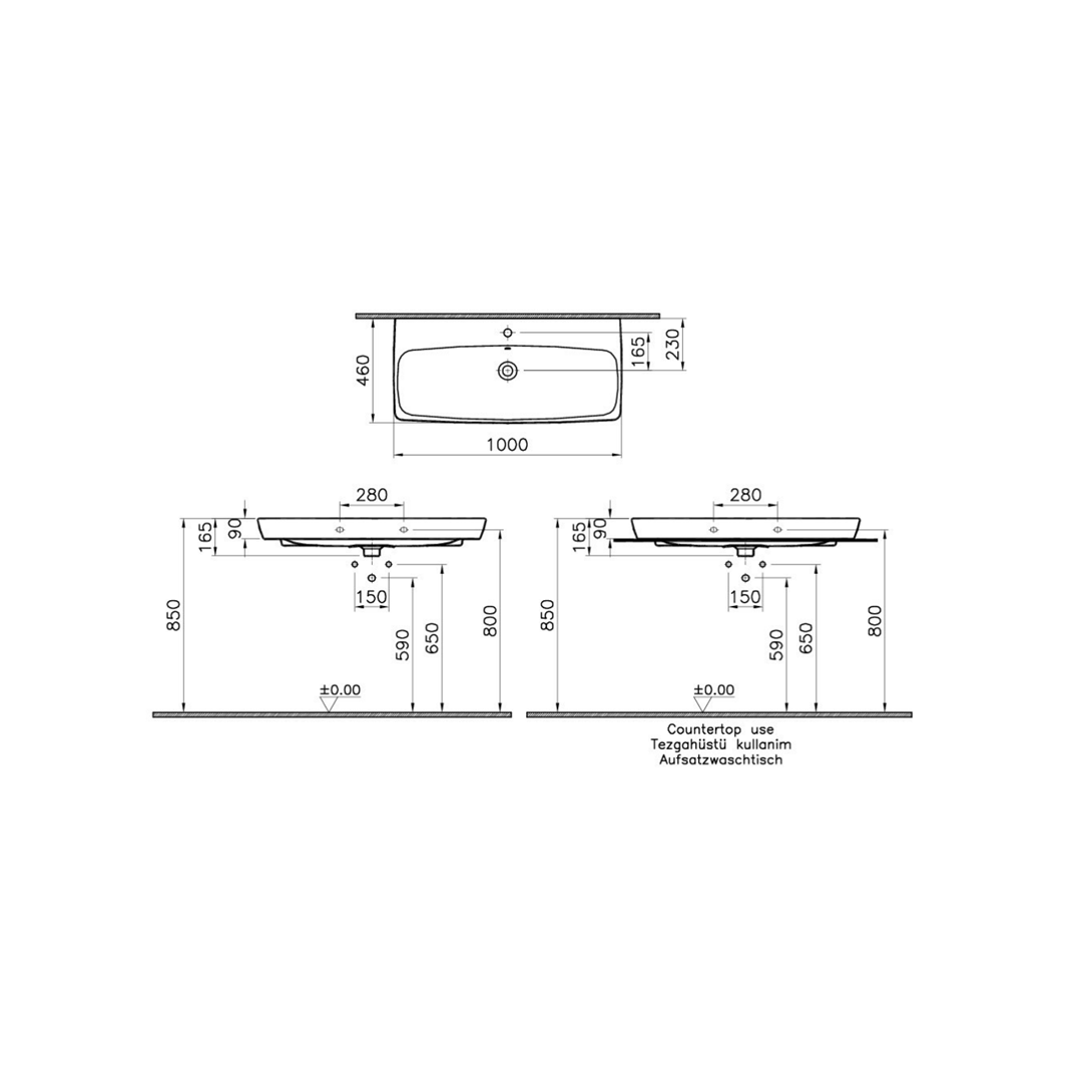 Lavabo VITRA  Metropole 100x46