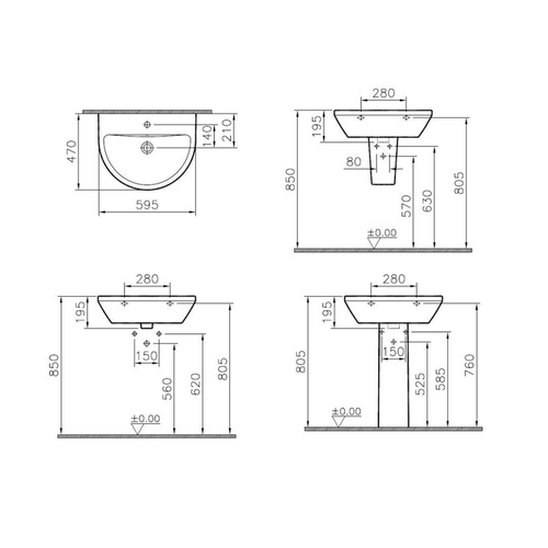 Lavabo VITRA Integra Rond 60