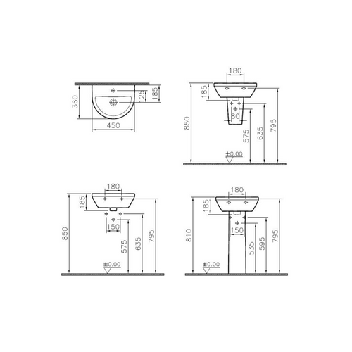 Lavabo VITRA Integra 45