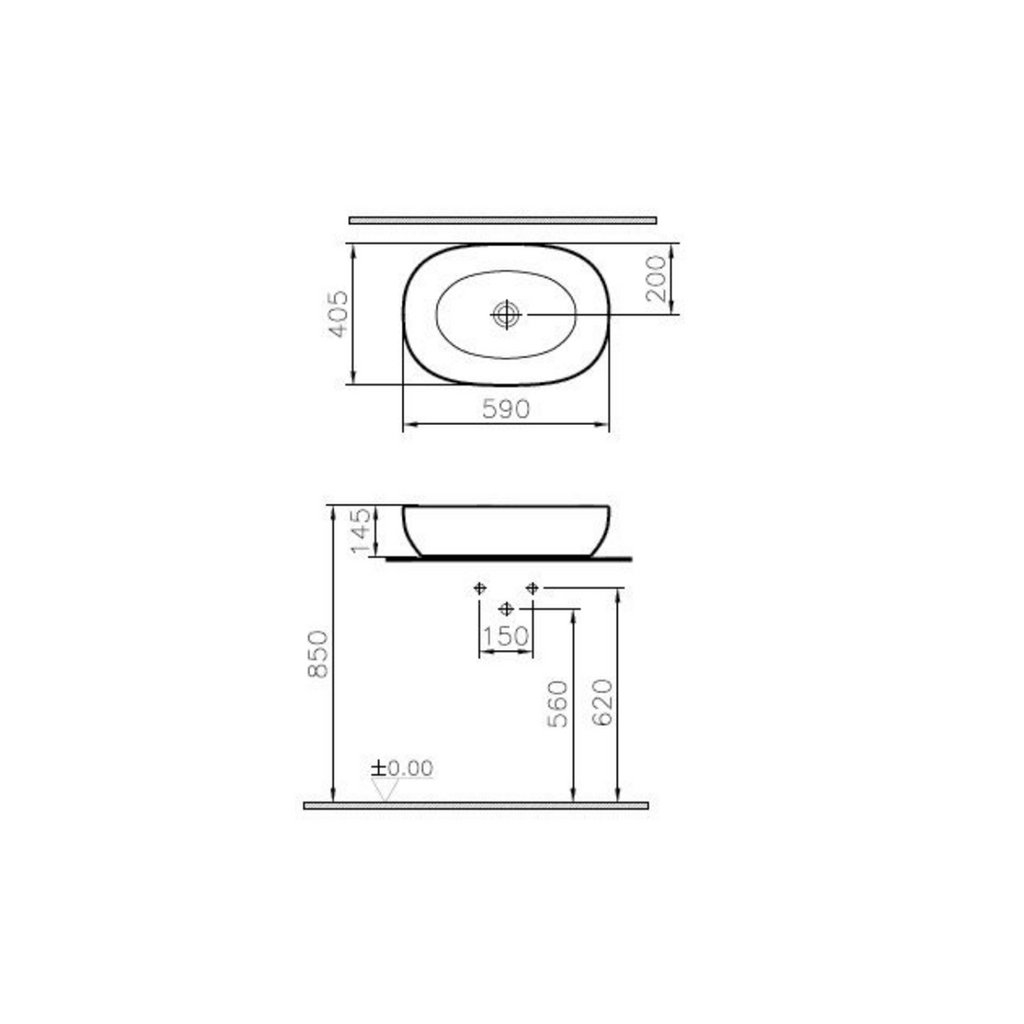 Vasque à poser VITRA Outline 60x40