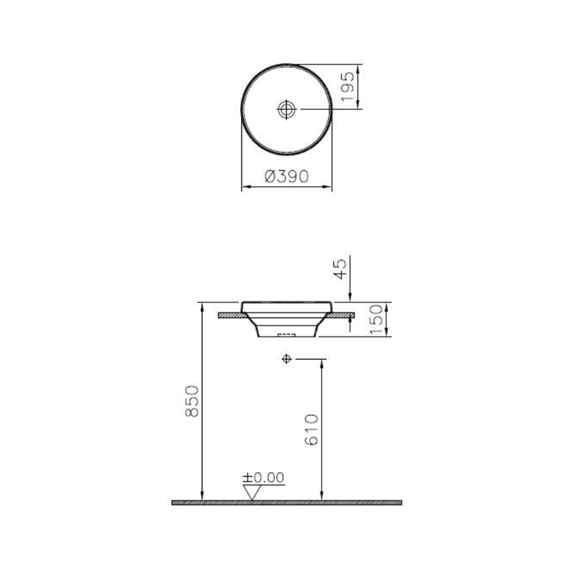 Vasque encastrée VITRA Frame 39x39