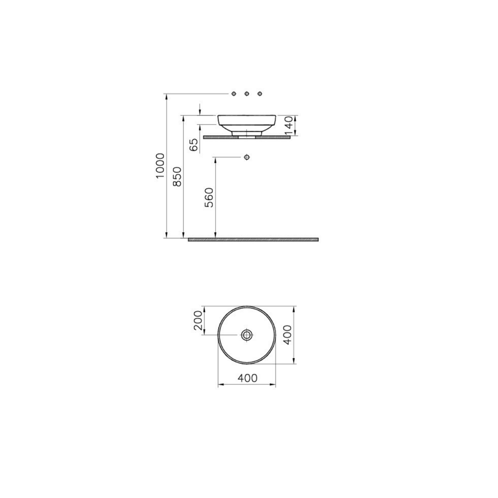 Vasque à poser, à encastrer, à encastrer par dessous VITRA Water Jewels 40x40