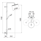 Colonne de douche thermostatique NOBILI Tago
