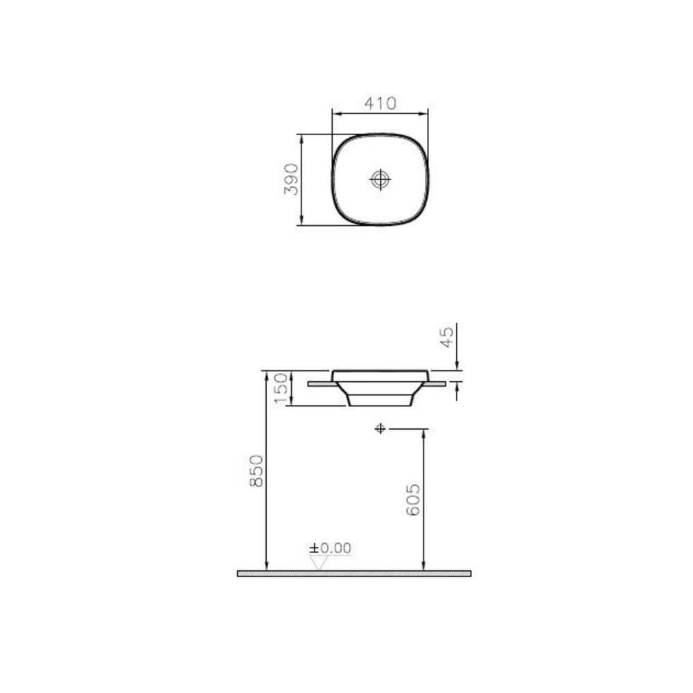 Vasque encastrée VITRA Frame 41x39
