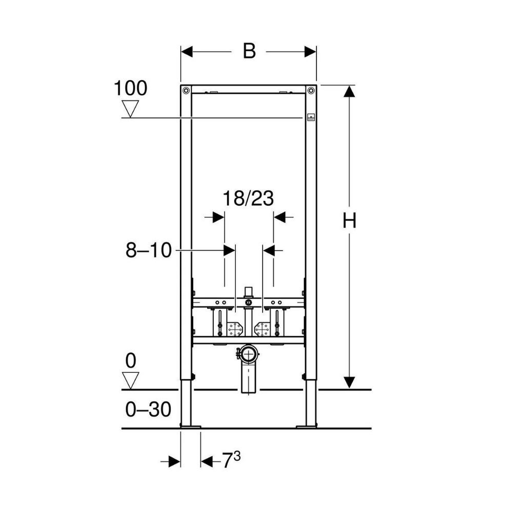 Bâti-support GEBERIT Duofix pour bidet suspendu – 112 cm