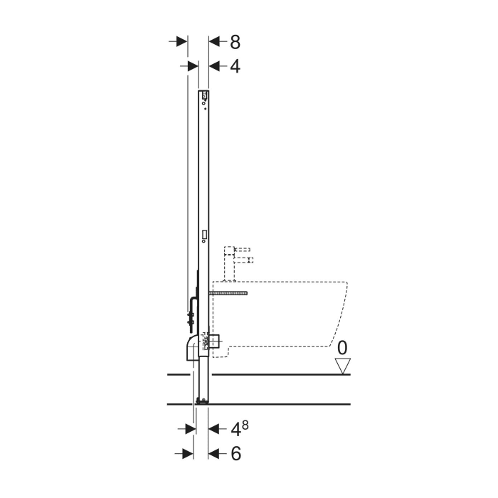 Bâti-support GEBERIT Duofix pour bidet suspendu – 112 cm