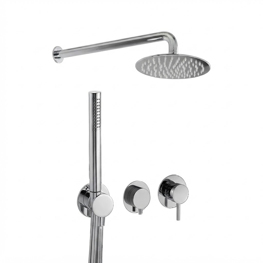 Kit de douche encastrée thermostatique Rovira Link – 2 voies avec douche de tête