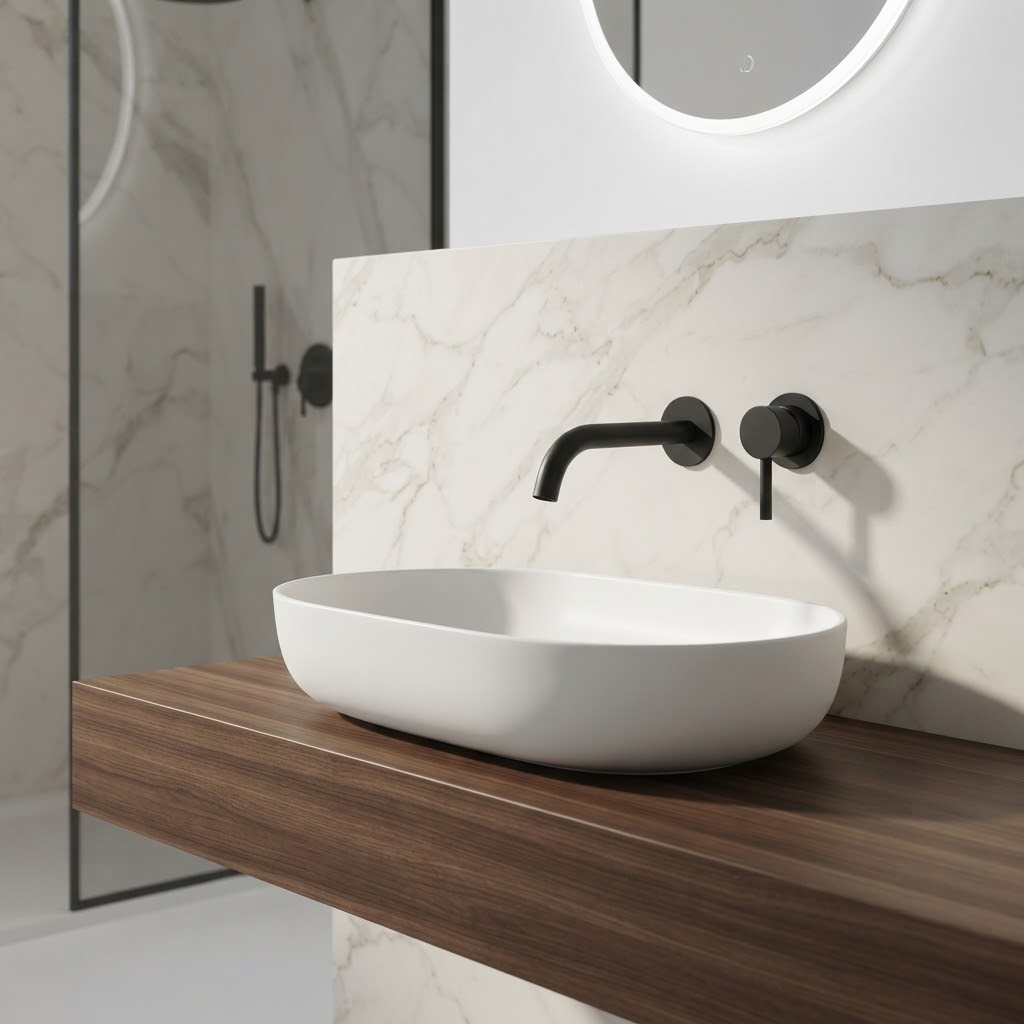Mitigeur de lavabo encastré Rovira Link Edition Noir Mat