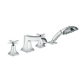Mitigeur de baignoire 4 trous à poser sur plage HANSGROHE Metropol Classic avec poignées en croix