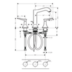Mitigeur de lavabo 3 trous 160 HANSGROHE Metropol Classic