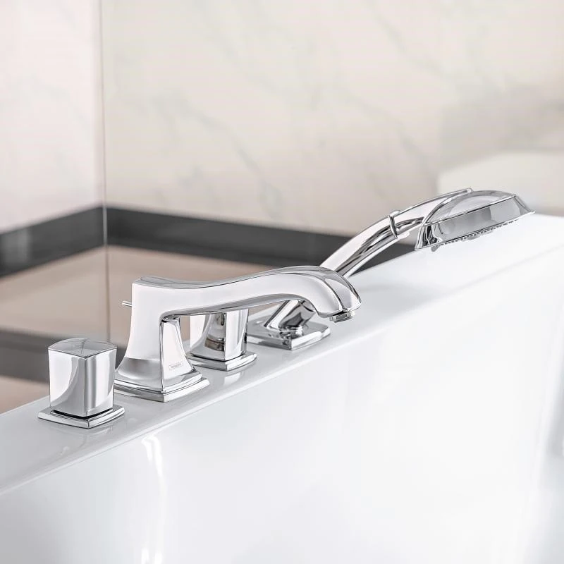 Mitigeur de baignoire 4 trous à poser sur plage HANSGROHE Metropol Classic sans poignées