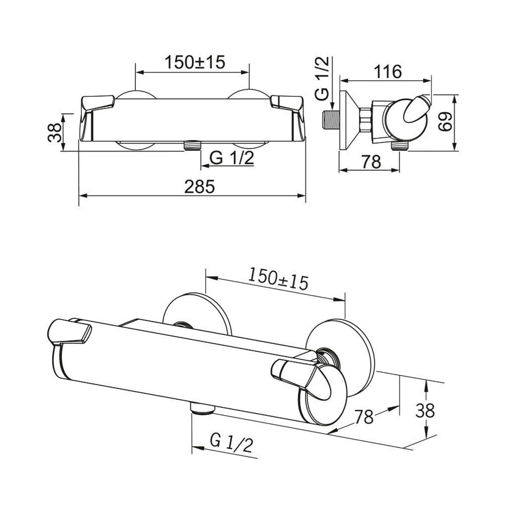 Mitigeur thermostatique de douche ORAS Optima
