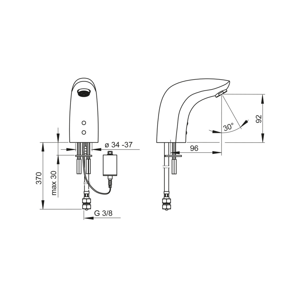Robinet automatique de lavabo HANSA Hansaelectra