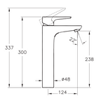 Robinet de lavabo pour vasque VITRA X-Line BlueStep sans garniture de vidage