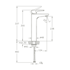Robinet de lavabo pour vasque VITRA X-Line BlueEco 5 l/min sans garniture de vidage 5 l/min