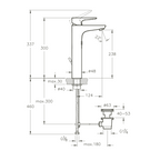Robinet de lavabo pour vasque VITRA X-Line BlueEco & BlueStep avec une garniture de vidage 12 l/min