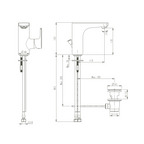 Robinet de lavabo VITRA Sento avec garniture de vidage