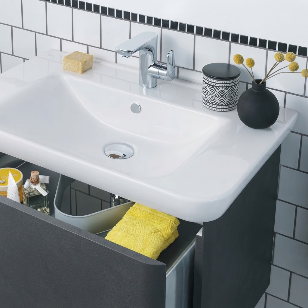 Robinet de lavabo VITRA Sento avec garniture de vidage