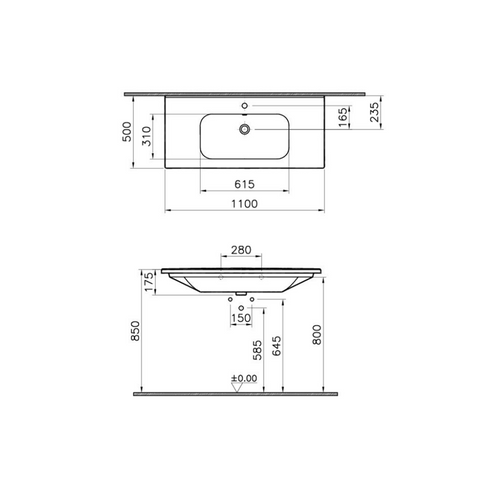 Lavabo VITRA D-Light 110x50