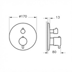 Mitigeur thermostatique bain/douche encastré VitrA Origin V-Box 2 voies