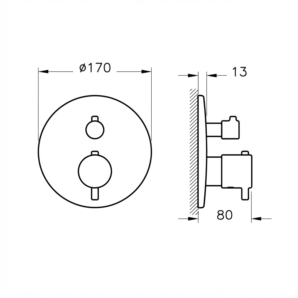 Mitigeur thermostatique bain/douche encastré VitrA Origin V-Box 2 voies