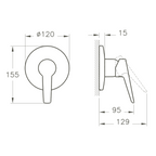 Mitigeur thermostatique de douche encastré VitrA V-Box