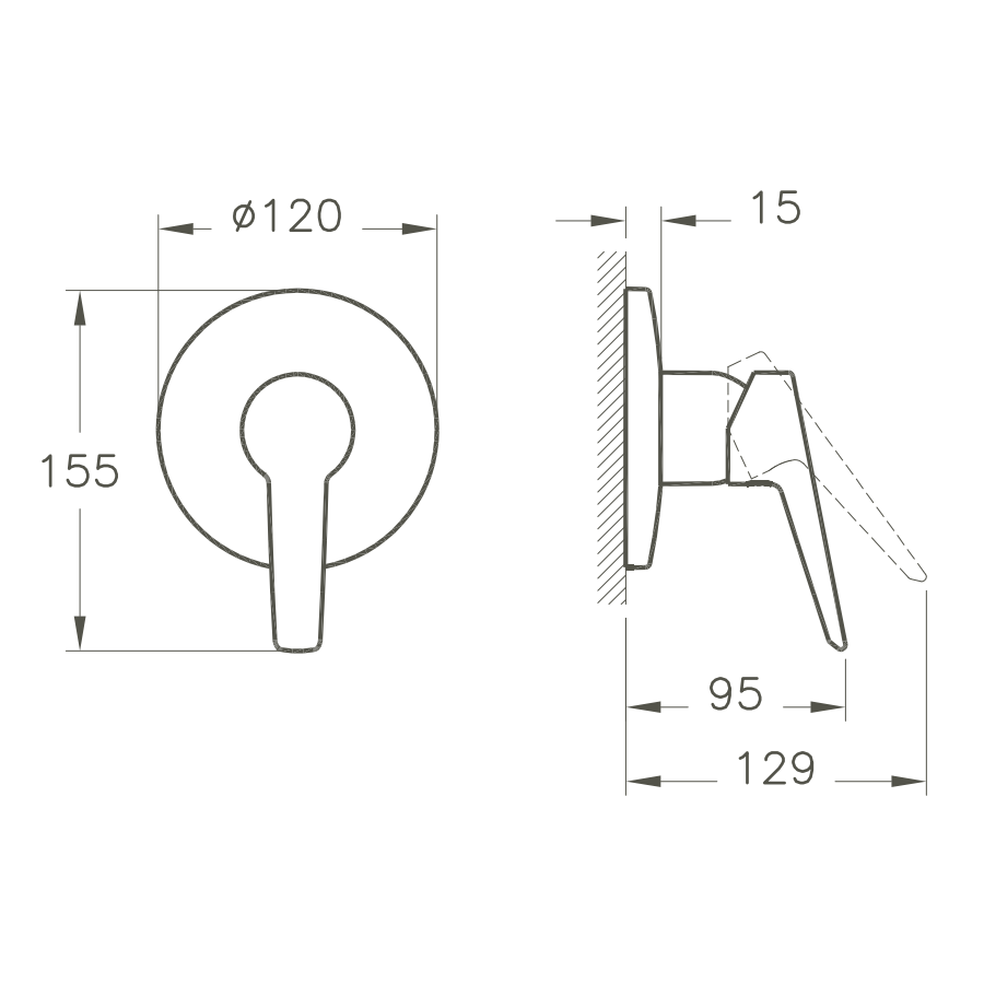 Mitigeur thermostatique de douche encastré VitrA V-Box