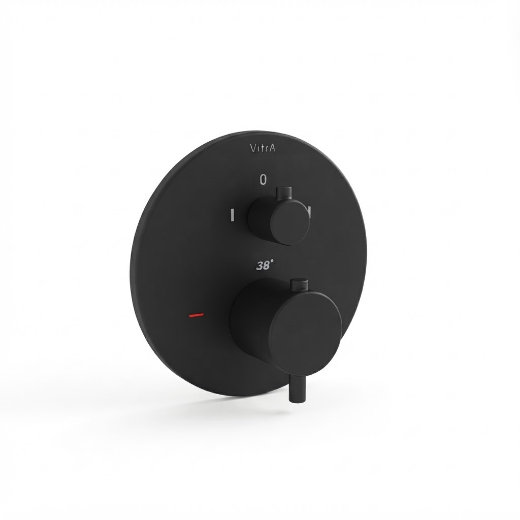 Mitigeur thermostatique bain/douche encastré VitrA Origin V-Box Noir mat