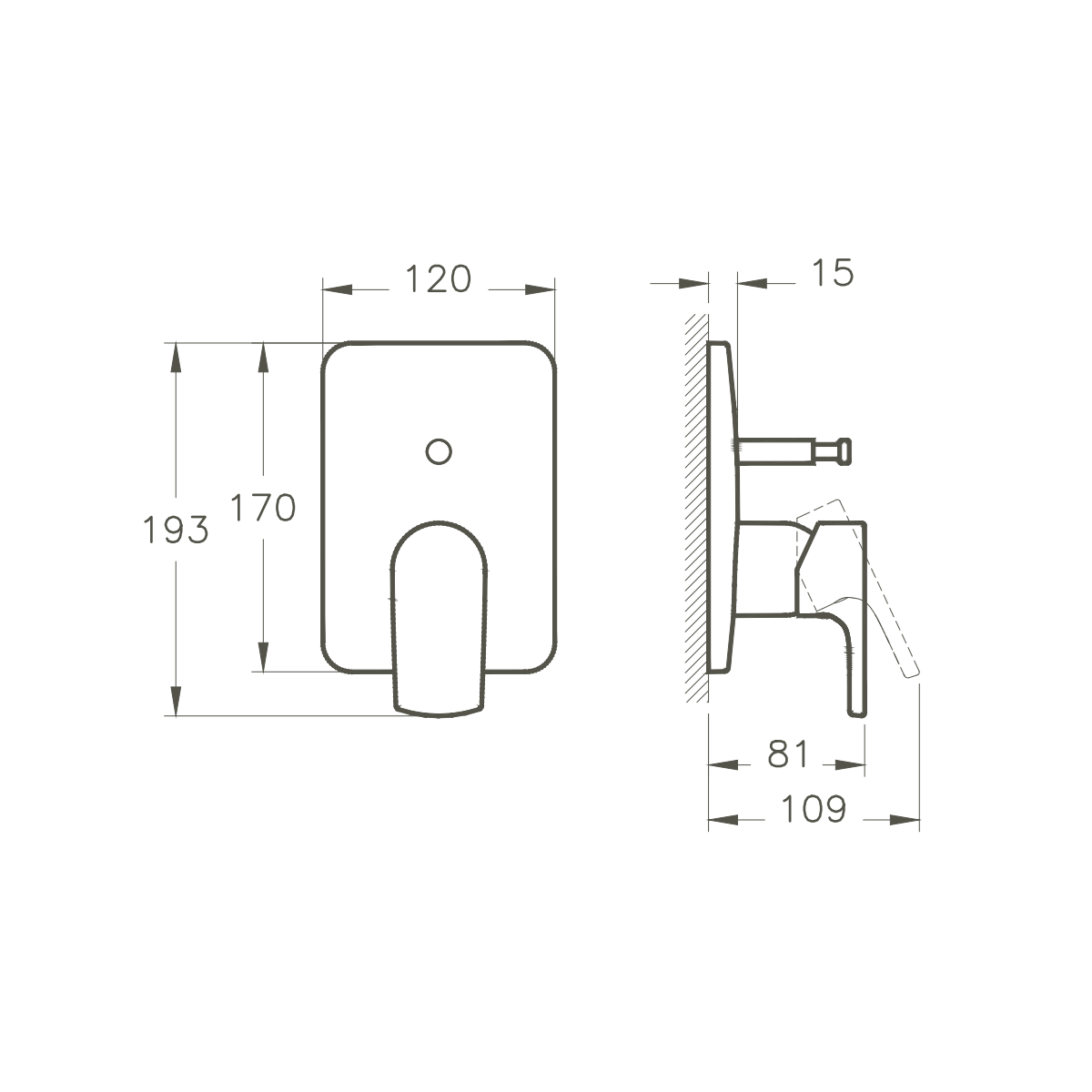 Mitigeur bain-douche encastré VitrA Sento