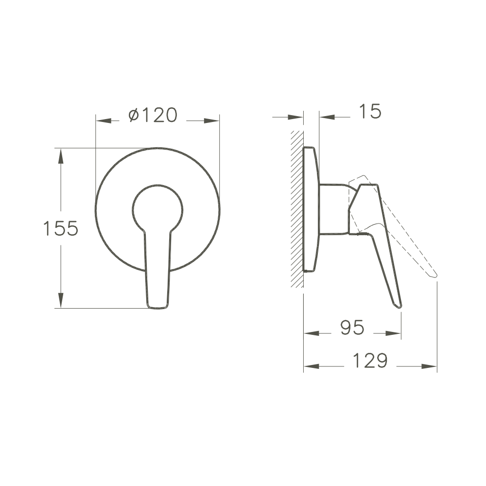 Mitigeur de douche encastré VitrA Solid S Chrome
