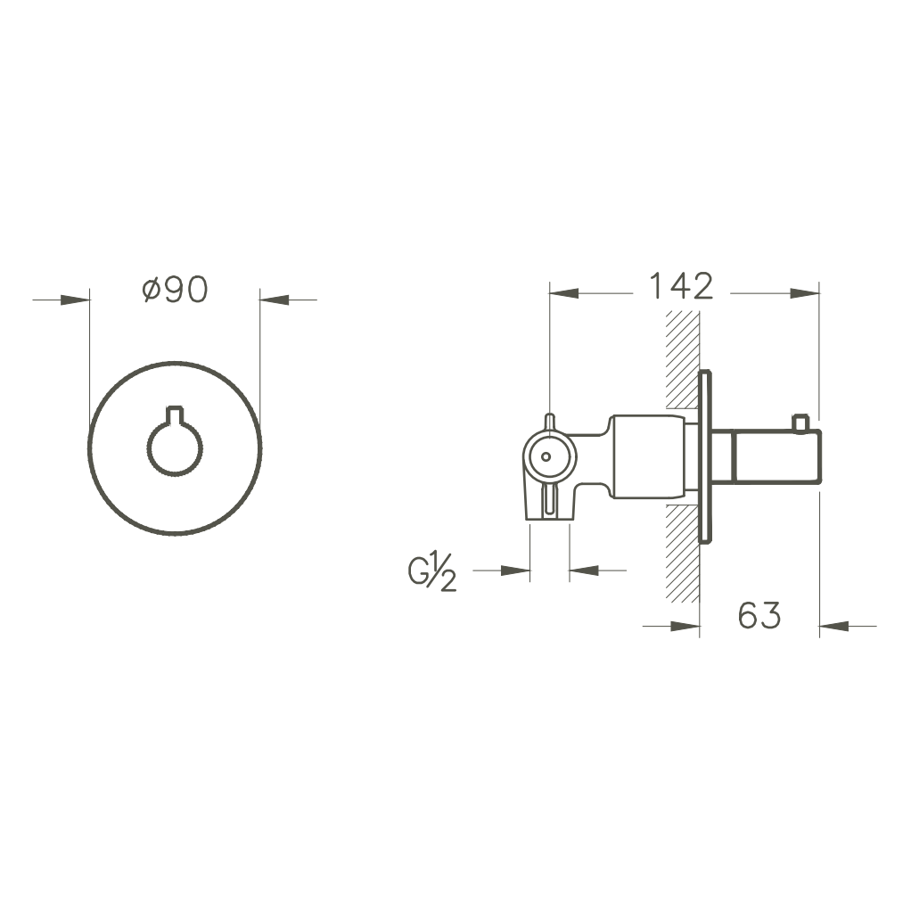 Inverseur 2 voies encastré VitrA Origin Chrome