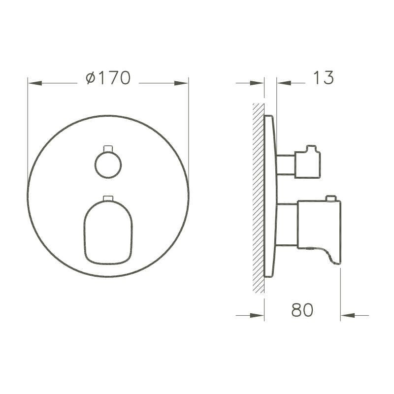 Mitigeur thermostatique de douche encastré VitrA X-Line