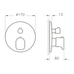 Mitigeur thermostatique de douche encastré VitrA X-Line