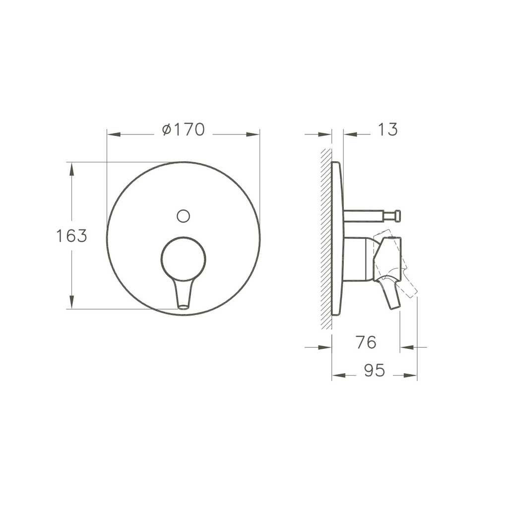 Mitigeur bain-douche encastré 2 voies VitrA Nest Trendy