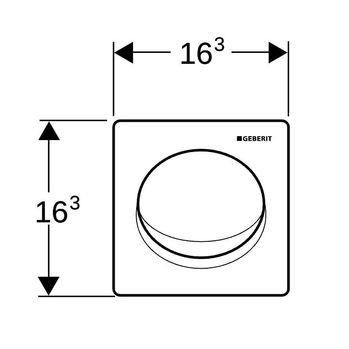 Commande de chasse d’urinoir pneumatique Geberit Basic Samba