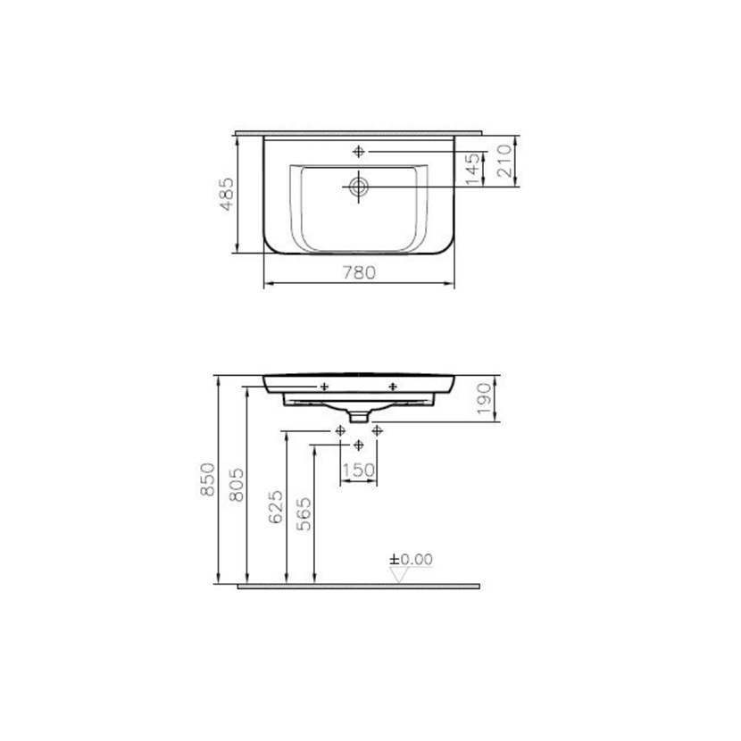 Plan de toilette VITRA Sento 78x49