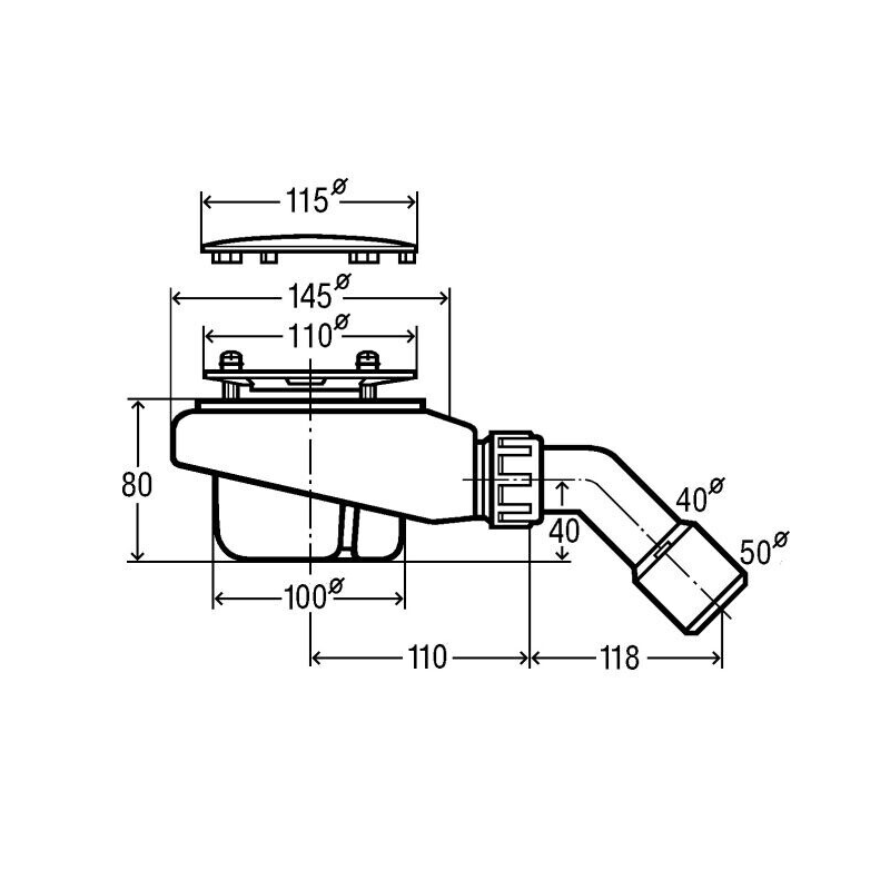 Garniture de vidage pour receveur de douche VIEGA Tempoplex