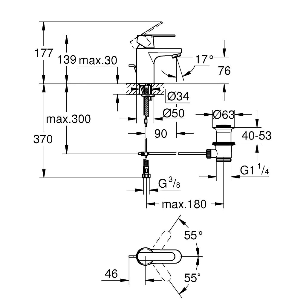 Robinet de lavabo GROHE Get