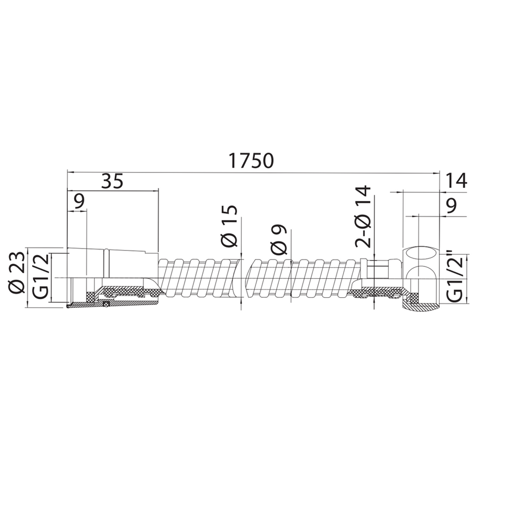 Flexible de douche BRAVAT 175 cm
