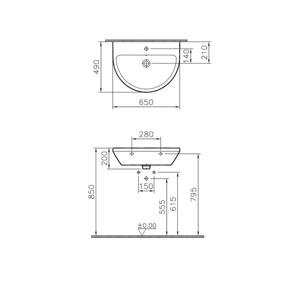 Lavabo VITRA Integra 65x49