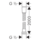 Flexible de douche HANSGROHE Metaflex C 200 cm