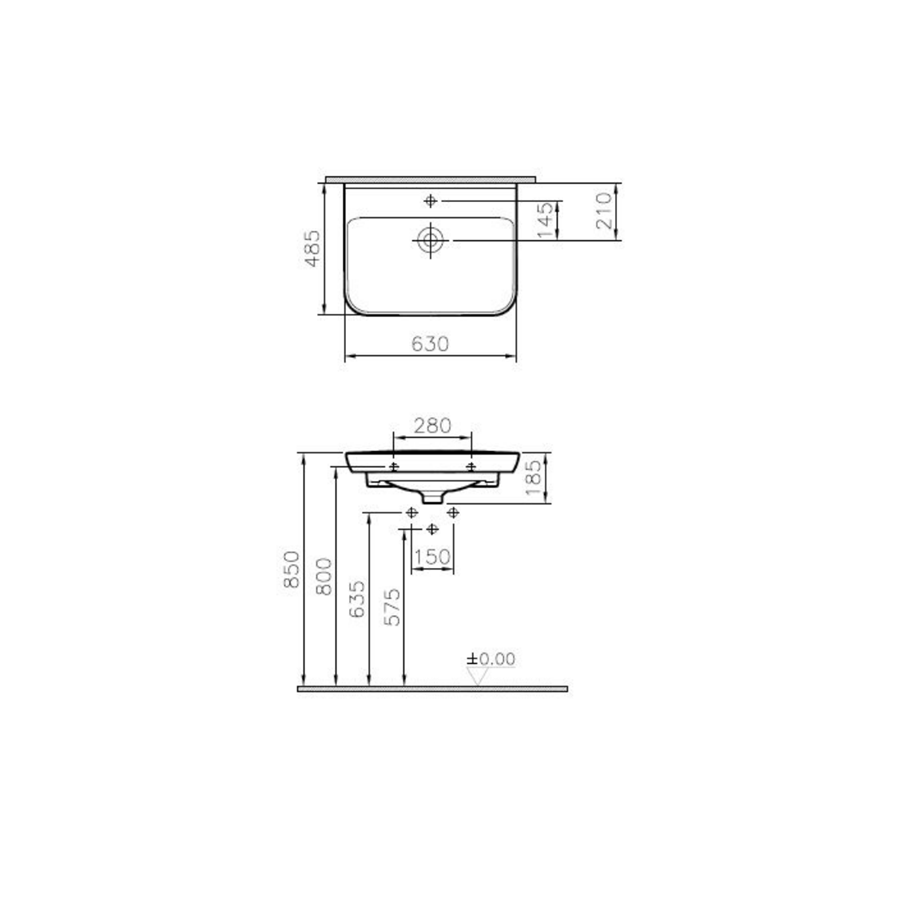 Plan de toilette VITRA Sento 63x49