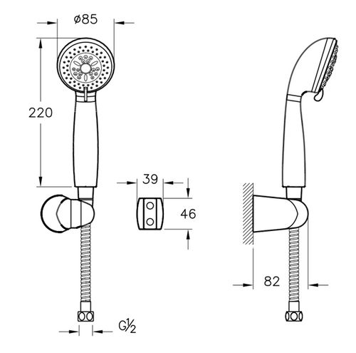 VITRA Compact 3F Hand Shower Set
